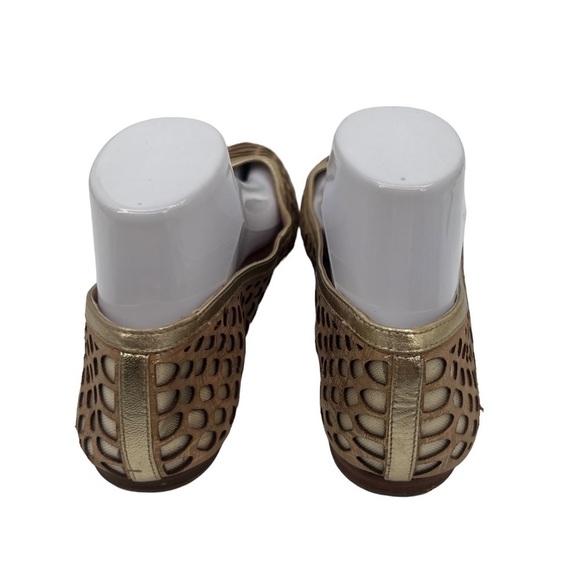 Antonio Melani Gold Besse Perforated Ballet Flats Size 9.5 Women\'s